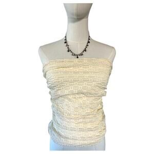 Free People Convertible Ruched Lace Tube Top Mini Skirt Feminine Size Small NWT